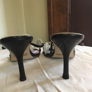 Black bejeweled sandals